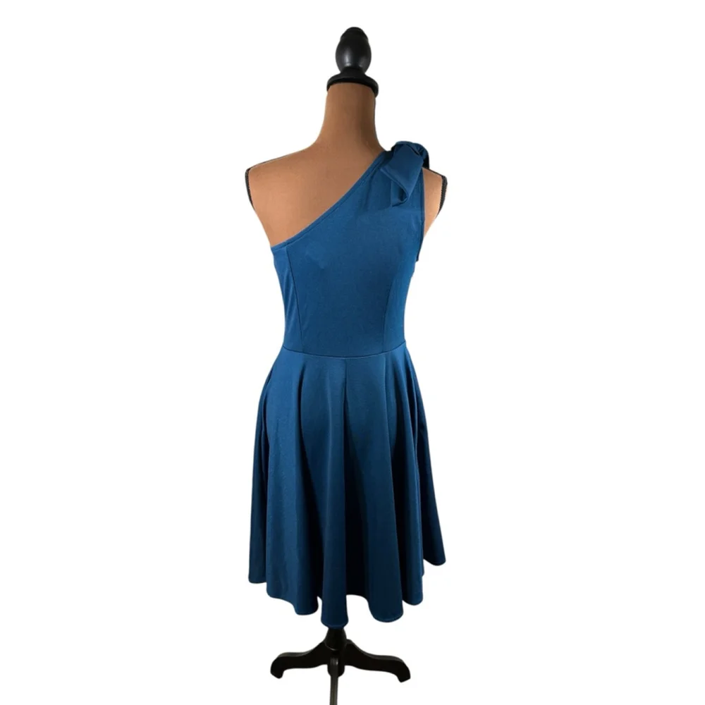 Women's Jasambac One Shoulder Dress M Teal - Picture 3 of 7
